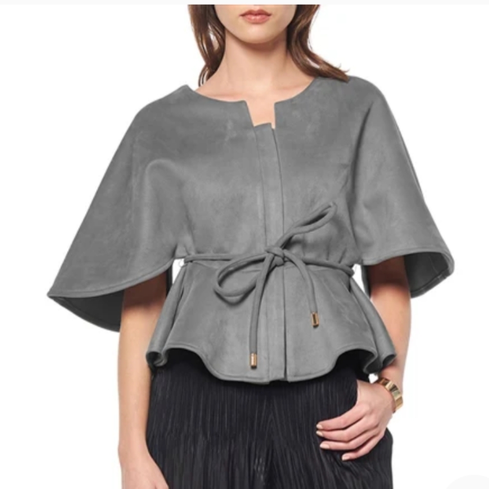 Gracia | Peplum Cape Jacket